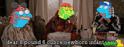 Cartoon Goblin Dancing In Front Of Sign GIF