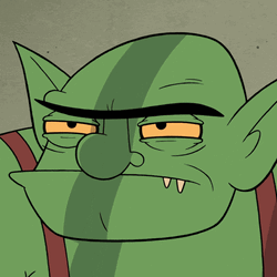 Cartoon Goblin Intense Eyes Living In Cave GIF