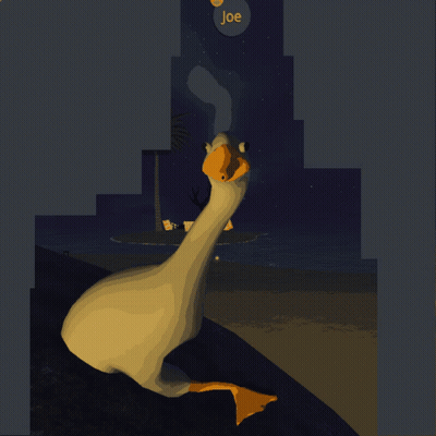 Cartoon Goose In Front Of Building GIF