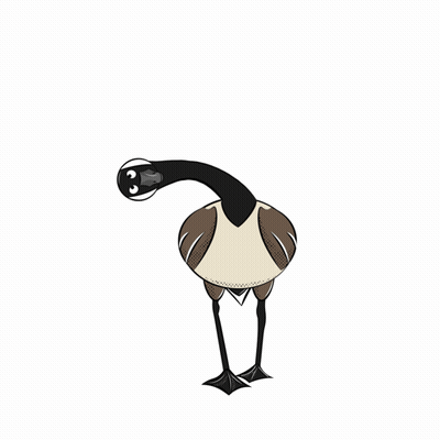 Cartoon Goose In Sweater GIF