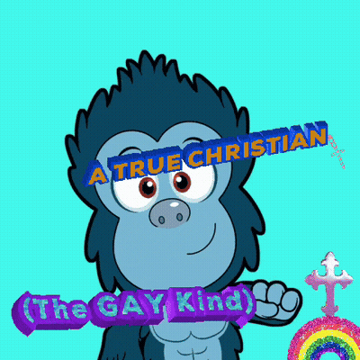 Cartoon Gorilla Grateful For You Christian Gay GIF