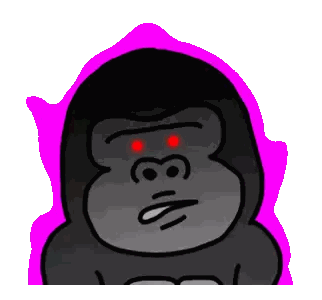 Cartoon Gorilla With Red Eyes Sticker