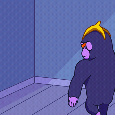 Cartoon Gorilla With Star Chest GIF