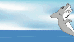 Cartoon Gray Dancing Shark GIF