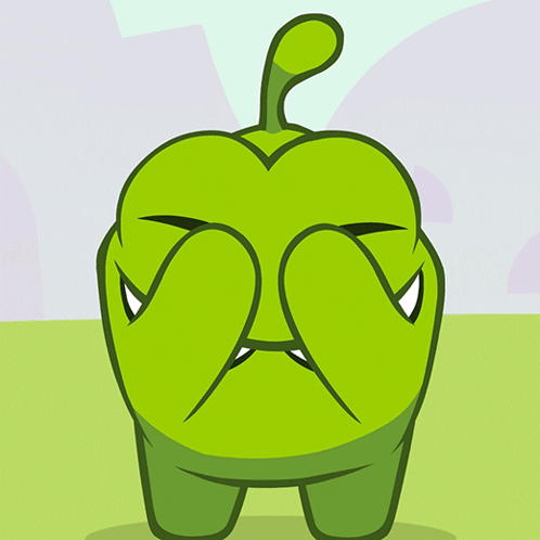 Cartoon Green Character Covering Eyes GIF