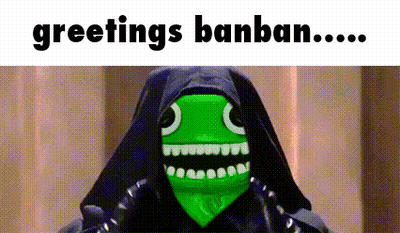 Cartoon Green Face Saying Greetings Banban GIF