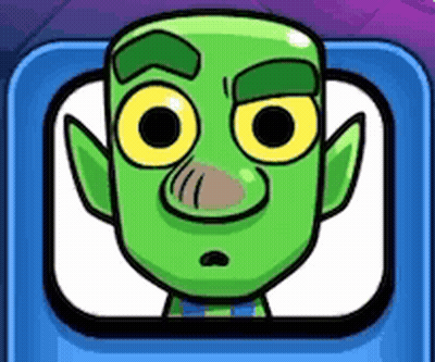 Cartoon Green Face With Yellow Eyes In Blue Box GIF