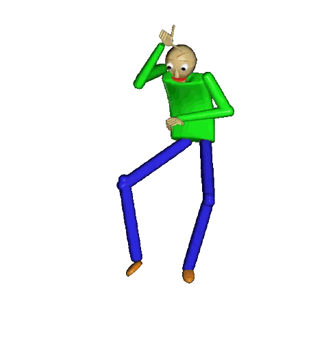 Cartoon Green Shirt And Blue Pants Sticker