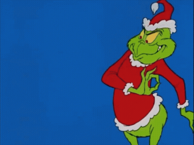 Cartoon Grinch With Santa Hat GIF