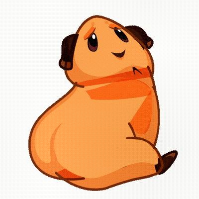Cartoon Guinea Pig Wearing Scarf GIF