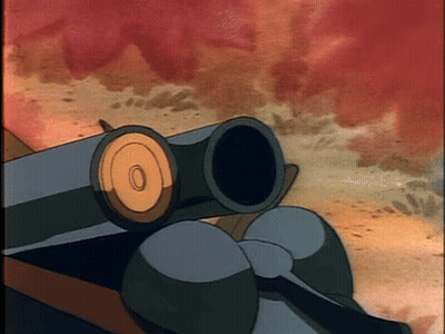 Cartoon Gun With Number 0 GIF