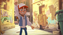 Cartoon Guy Awesome Job Fist Pump GIF