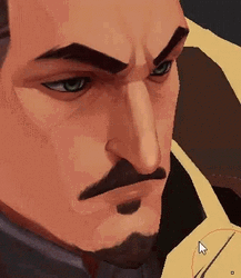 Cartoon Guy Moving Mustache Animation GIF