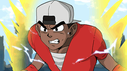 Cartoon Guy Trying Super Saiyan  GIF