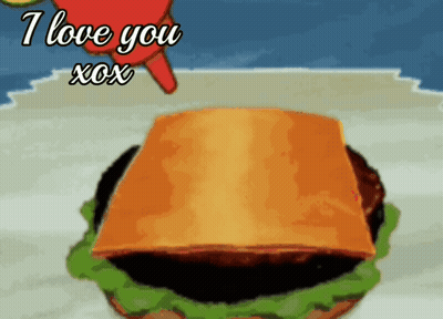 Cartoon Hamburger Saying I Love You Xoxo GIF