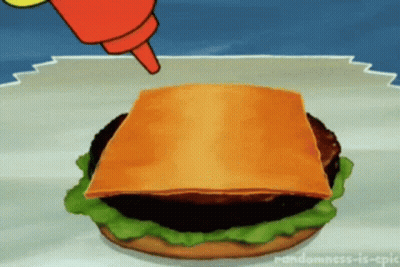 Cartoon Hamburger With Cheese And Lettuce GIF