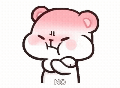 Cartoon Hamster Arms Crossed Saying No GIF