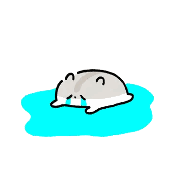 Cartoon Hamster Crying In Water Sticker