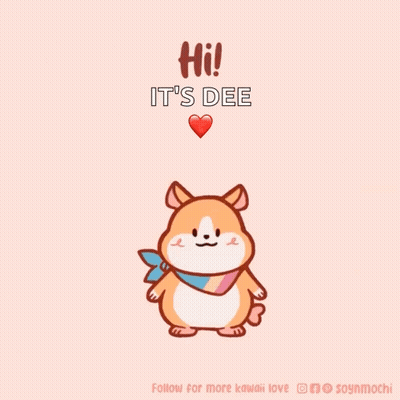 Cartoon Hamster Dee Saying Hi With Red Heart GIF