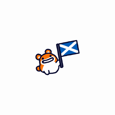 Cartoon Hamster Holding Flag With X GIF