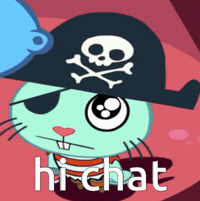 Cartoon Hamster In Pirate Hat With Skull And Crossbones GIF