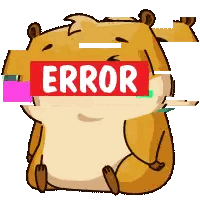 Cartoon Hamster Saying Error Sticker