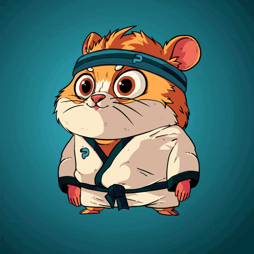 Cartoon Hamster Wearing Headband With Letter P GIF