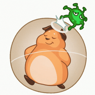 Cartoon Hamster With Green Virus GIF