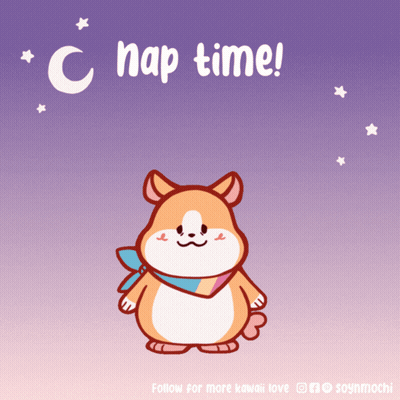 Cartoon Hamster With Scarf Saying Nap Time GIF