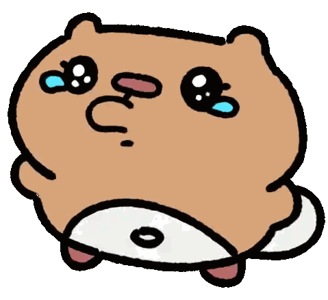 Cartoon Hamster With Tears Sticker