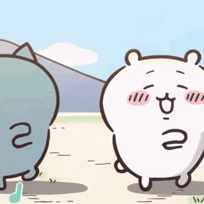 Cartoon Hamsters In Field GIF