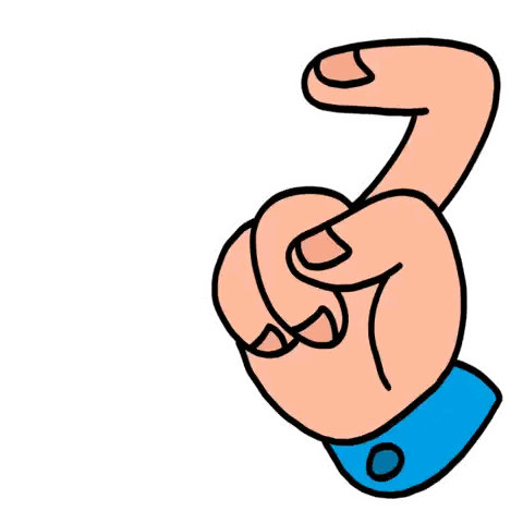 Cartoon Hand Blue Sleeve Gesture Sticker