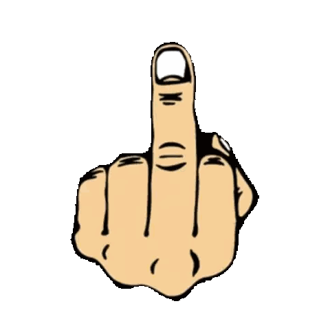 Cartoon Hand Giving Middle Finger Sticker