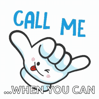 Cartoon Hand Hang Loose Saying Call Me When You Can GIF