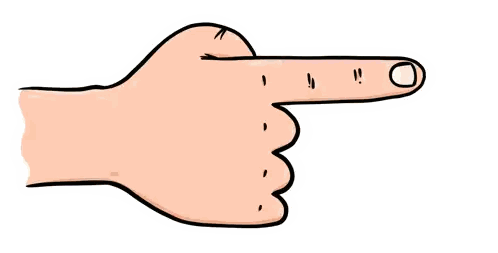 Cartoon Hand Pointing Index Finger Sticker