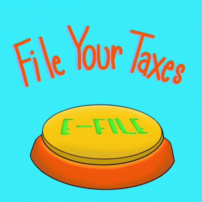 Cartoon Hand Pressing Get Your Stimulus Button GIF