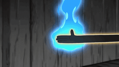 Cartoon Hand Thumbs Up With Blue Flame GIF