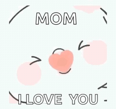 Cartoon Heart Saying Mom I Love You GIF