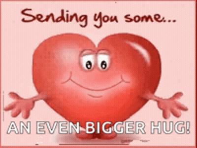 Cartoon Heart Sending Big Hug GIF