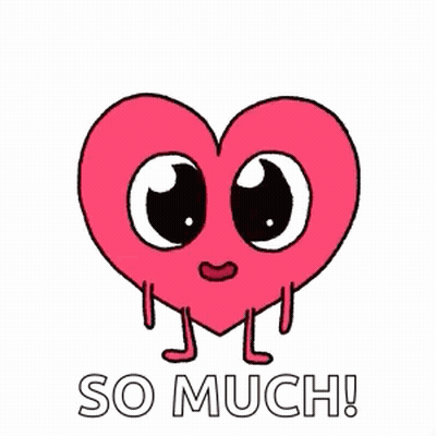 Cartoon Heart With Big Eyes Saying So Much GIF
