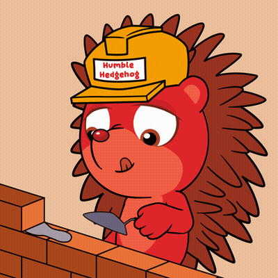 Cartoon Hedgehog In Yellow Hard Hat Humble Hedgehog GIF