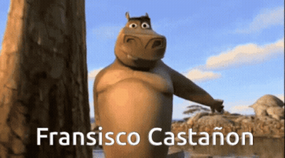 Cartoon Hippo Standing Next To Tree Fransisco Castañón GIF