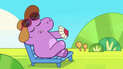 Cartoon Hippo With Sunglasses And Hat GIF