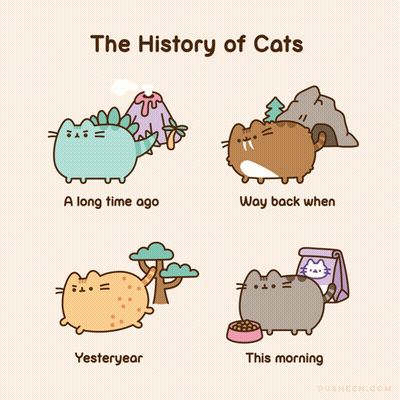 Cartoon History Cats Long Time Ago Way Back When GIF