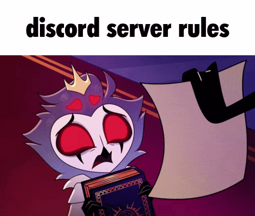 Cartoon Holding Book With Discord Server Rules Text GIF