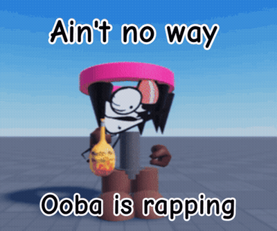 Cartoon Holding Bottle Saying Ain't No Way Ooba Is Rapping GIF