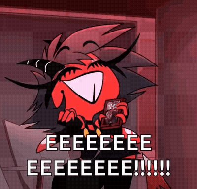 Cartoon Holding Card Saying Eeeeeeee GIF