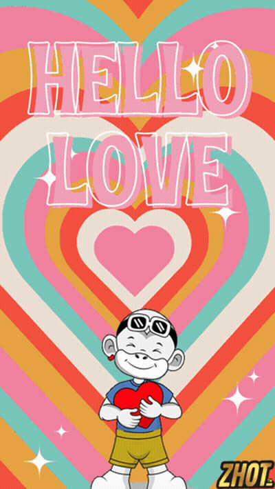 Cartoon Holding Heart Saying Hello Love GIF