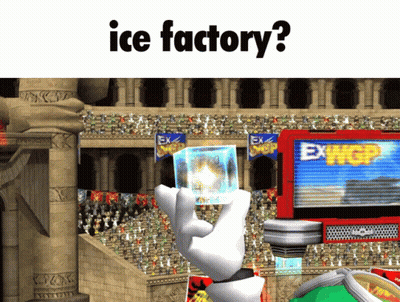 Cartoon Holding Ice Cube Ice Factory