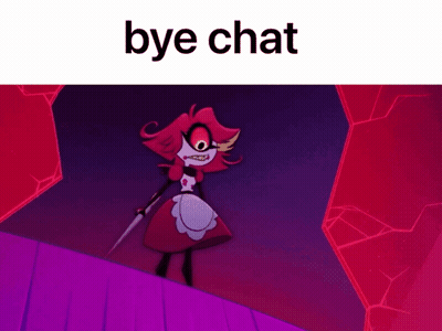 Cartoon Holding Knife Saying Bye Chat GIF